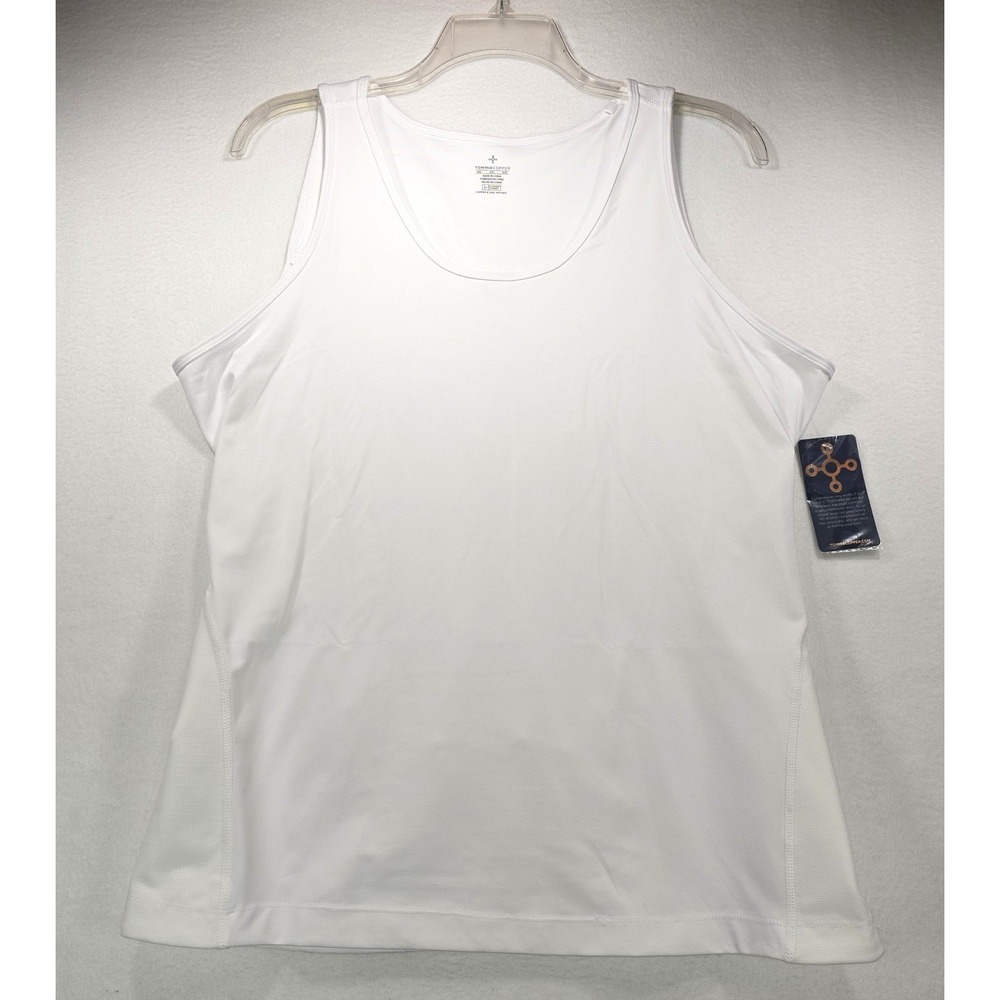 Tommie Copper Women White Lower Back Support Tank Compression Top‎ 4XL NEW